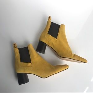 Zara Yellow Suede Boots